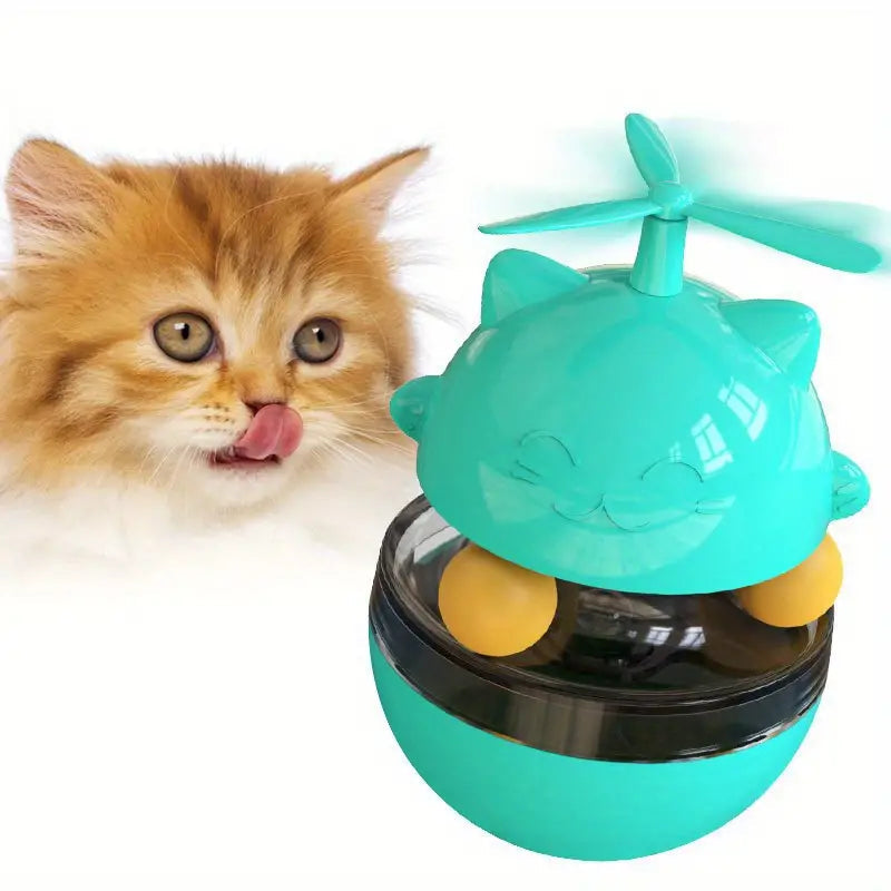 3-in-1 Cat Wobble Toy with Treat Dispenser and Spring Ball for Active Play 3