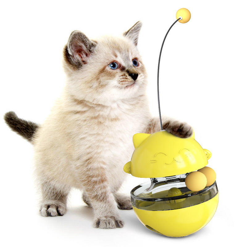 3-in-1 Cat Wobble Toy with Treat Dispenser and Spring Ball for Active Play 4