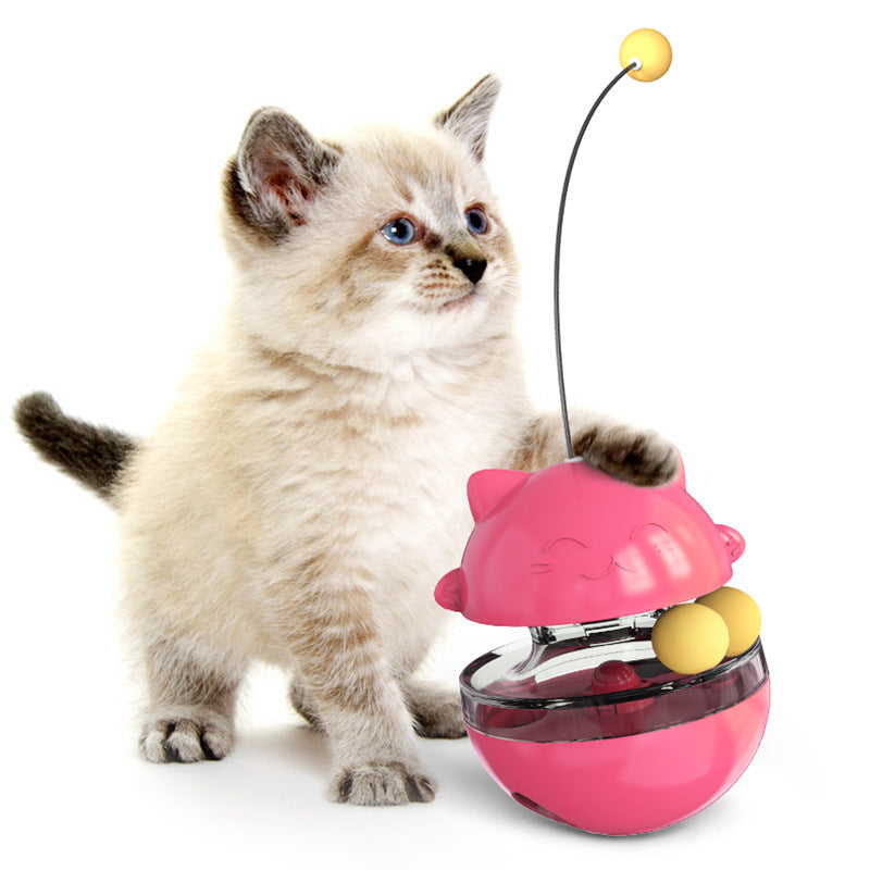 3-in-1 Cat Wobble Toy with Treat Dispenser and Spring Ball for Active Play 5