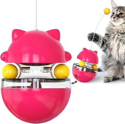 3-in-1 Cat Wobble Toy with Treat Dispenser and Spring Ball for Active Play 6