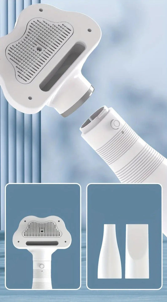 3-in-1 Dog Grooming Tool with Hair Dryer, Self-Cleaning Comb, Ultra-Low Noise, Ergonomic Design for All Dog Breeds 0