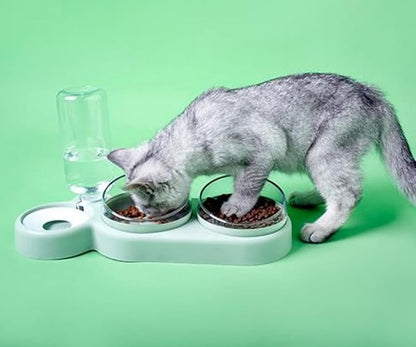 3-in-1 Dog and Cat Feeding Station with Dishwasher Safe Bowls and Built-In Water Dispenser - Modern Design for Fresh Hydration 2