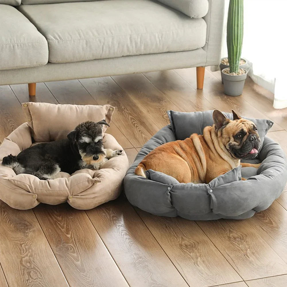 3-in-1 Multifunctional Dog Bed – Cozy Mat, Snug Bed, Stylish Sofa in Soft Cotton – Ideal for Small to Medium Dogs 3