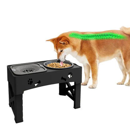 3 in 1 Adjustable Slow Feeder Dog Bowl and Cat Bowls – Stainless Steel, Foldable Design with 5 Height Settings for Comfort 2