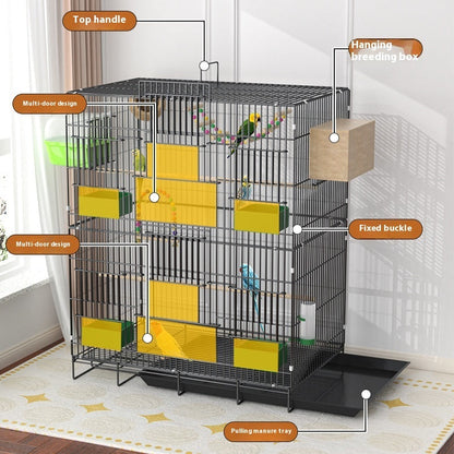 AeroNest Double-Layer Bird Cage – Modern & Fashionable Home Aviary