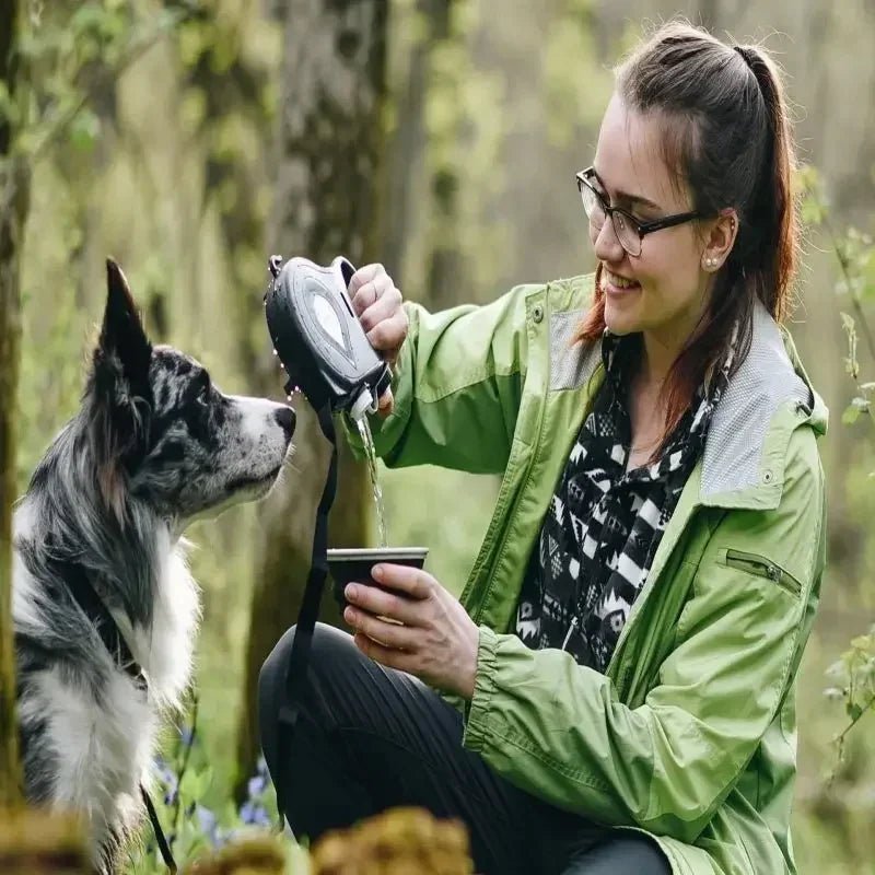 4-in-1 Multifunctional Dog Leash with Water Bottle, Bowl, and Poop Bag Holder 3