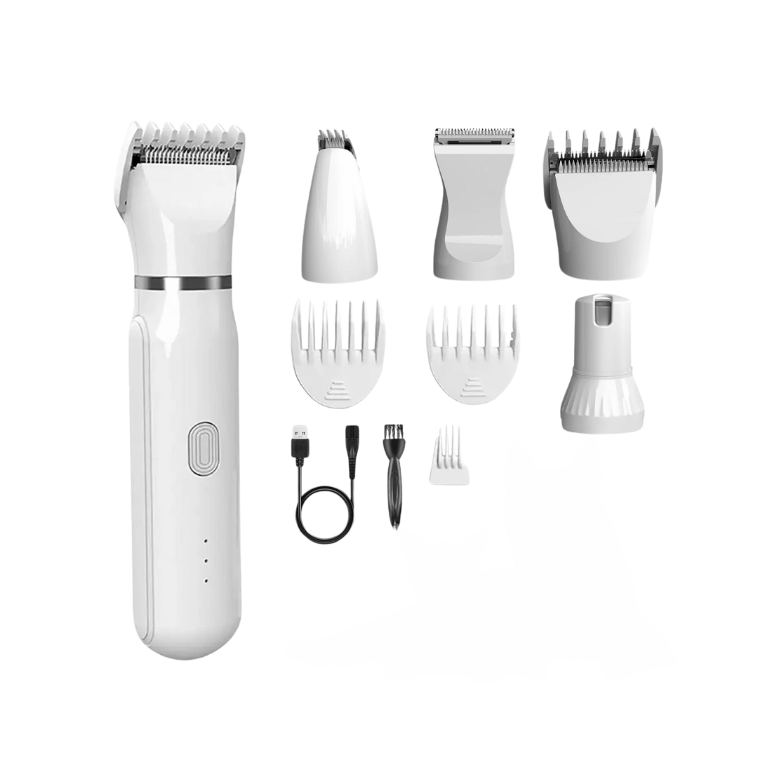 4-in-1 Rechargeable Dog Grooming Kit with Waterproof Clippers and Nail Polisher – Cordless Dog Grooming Supplies for Easy Use 1
