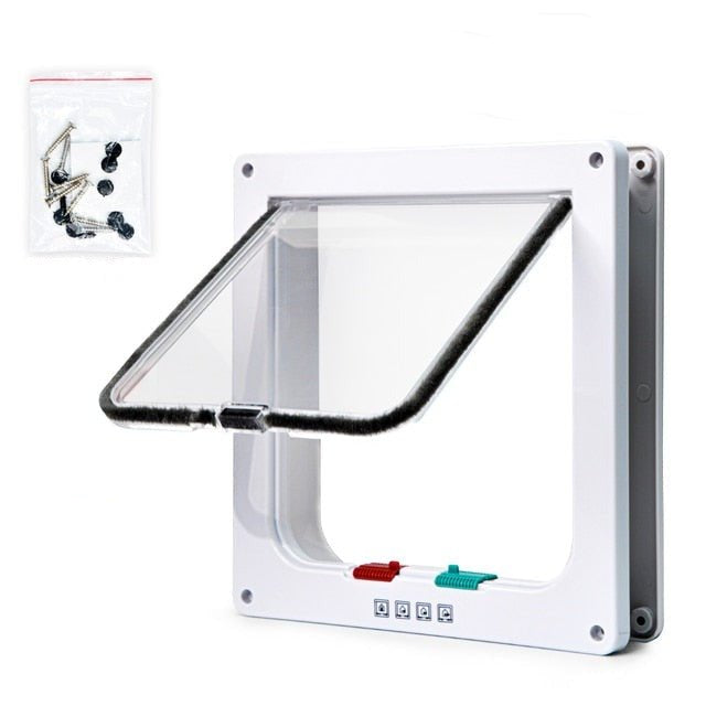 4 Way Security Lock Cat Flap Door for Cats and Small Dogs – Easy Installation and Weatherproof Design 6