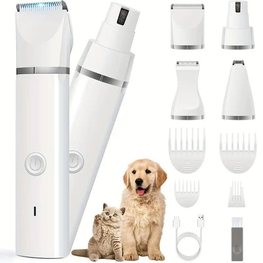 4 in 1 Dog Grooming Clippers Kit – Rechargeable, Waterproof, Low Noise Pet Clippers for Professional Grooming at Home 0