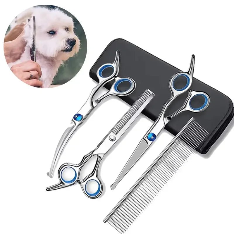 7-Inch Stainless Steel Dog Grooming Scissors with Safety Round Head and Ergonomic Design 0