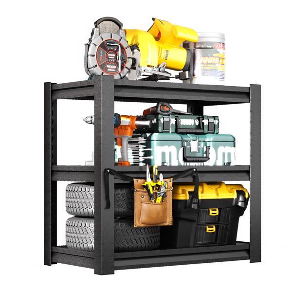 Adjustable Aquarium Stand for 40-50 Gallon Tanks – Heavy-Duty Black Steel, 3-Tier Design with Anti-Scratch Feet 2