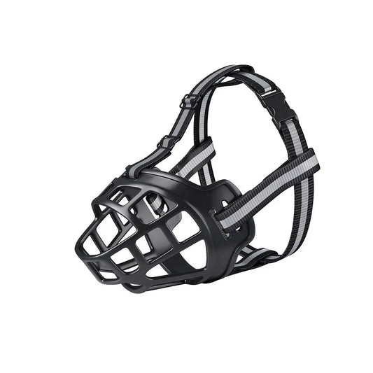 Adjustable Basket Muzzle for Dogs with Reflective Strips – Breathable and Comfortable Design for Safety and Hydration 0
