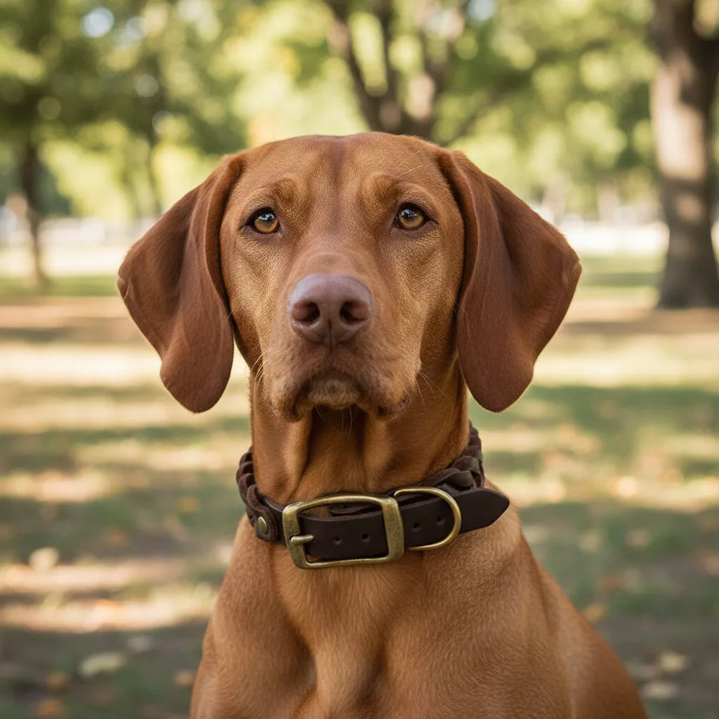 Adjustable Braided Leather Dog Collar for Comfortable Fit – Durable and Stylish Design, Suitable for Small to Large Breeds 5