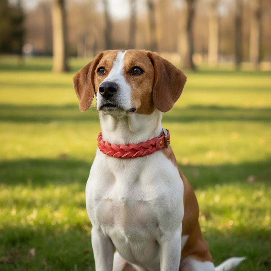Adjustable Braided Leather Dog Collar for Small and Large Breeds – Comfortable, Stylish Design with Durable Metal Buckle 2