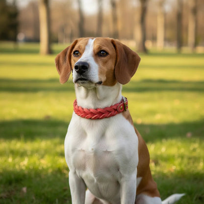 Adjustable Braided Leather Dog Collar for Small and Large Breeds – Comfortable, Stylish Design with Durable Metal Buckle 2