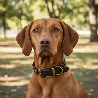 Adjustable Braided Leather Dog Collar for Small and Large Breeds – Comfortable, Stylish Design with Durable Metal Buckle 5