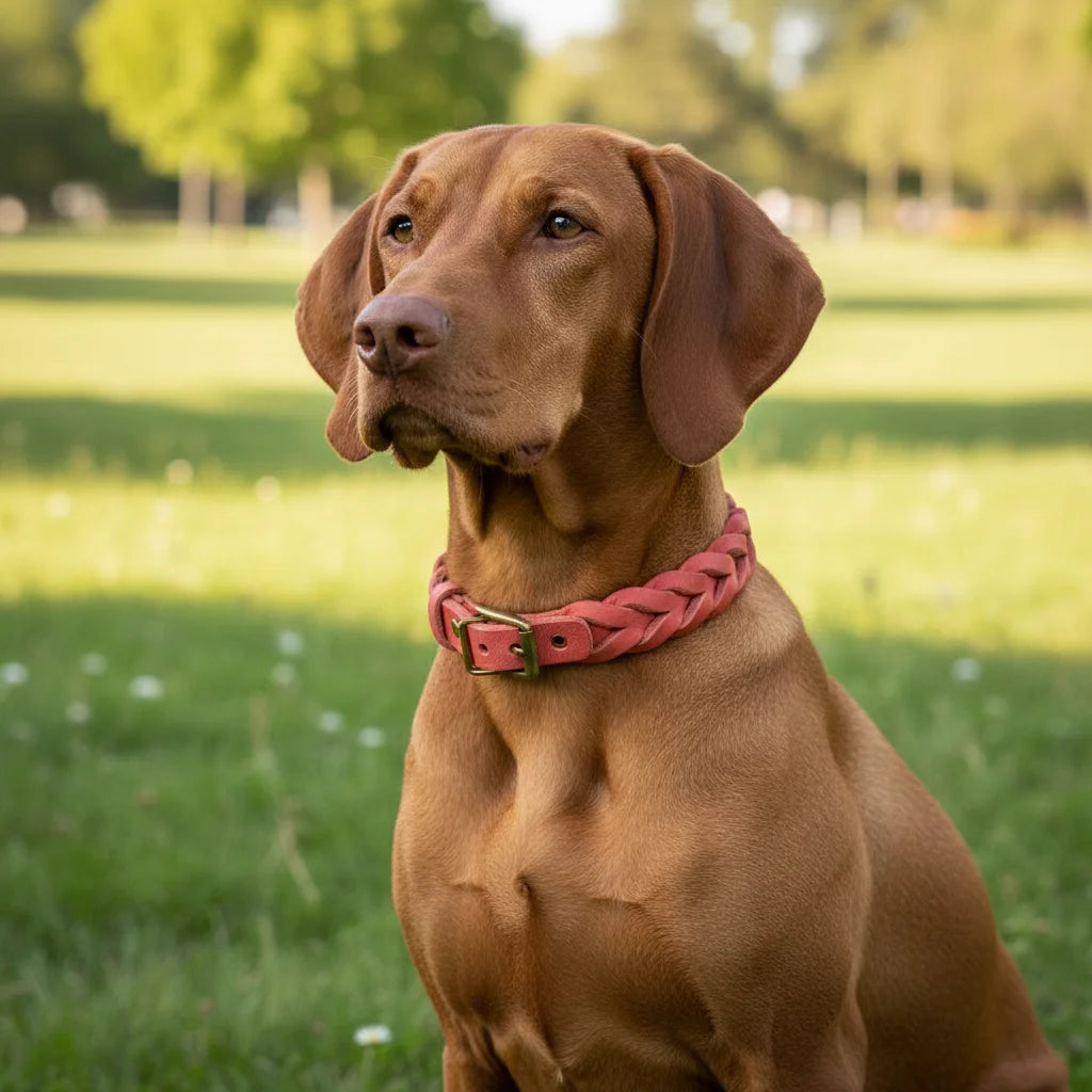 Adjustable Braided Leather Dog Collar for Small and Large Breeds – Comfortable, Stylish Design with Durable Metal Buckle 7