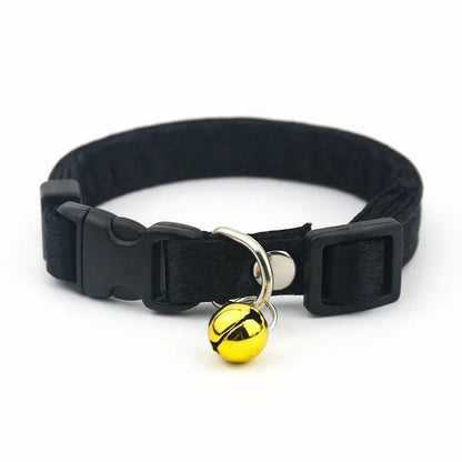 Adjustable Cotton Cat Collar with Bell – Soft, Breathable, Fits 17-35 cm, Available in Multiple Colors for Cats and Small Dogs 11
