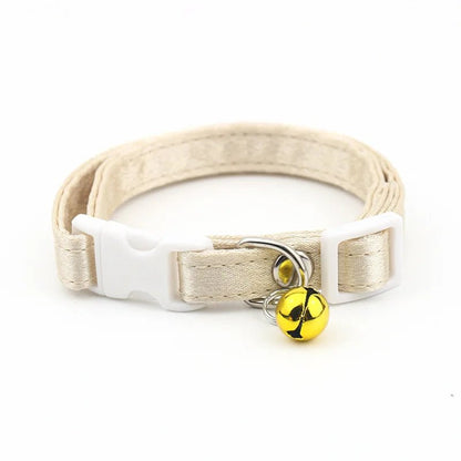 Adjustable Cotton Cat Collar with Bell – Soft, Breathable, Fits 17-35 cm, Available in Multiple Colors for Cats and Small Dogs 14