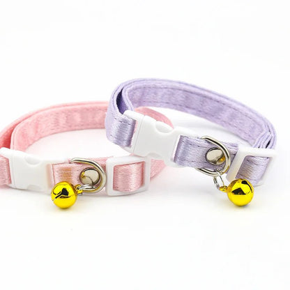 Adjustable Cotton Cat Collar with Bell – Soft, Breathable, Fits 17-35 cm, Available in Multiple Colors for Cats and Small Dogs 3
