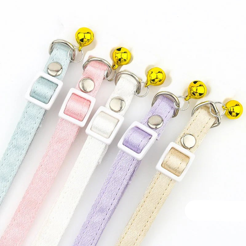 Adjustable Cotton Cat Collar with Bell – Soft, Breathable, Fits 17-35 cm, Available in Multiple Colors for Cats and Small Dogs 4