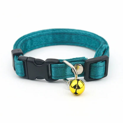 Adjustable Cotton Cat Collar with Bell – Soft, Breathable, Fits 17-35 cm, Available in Multiple Colors for Cats and Small Dogs 9