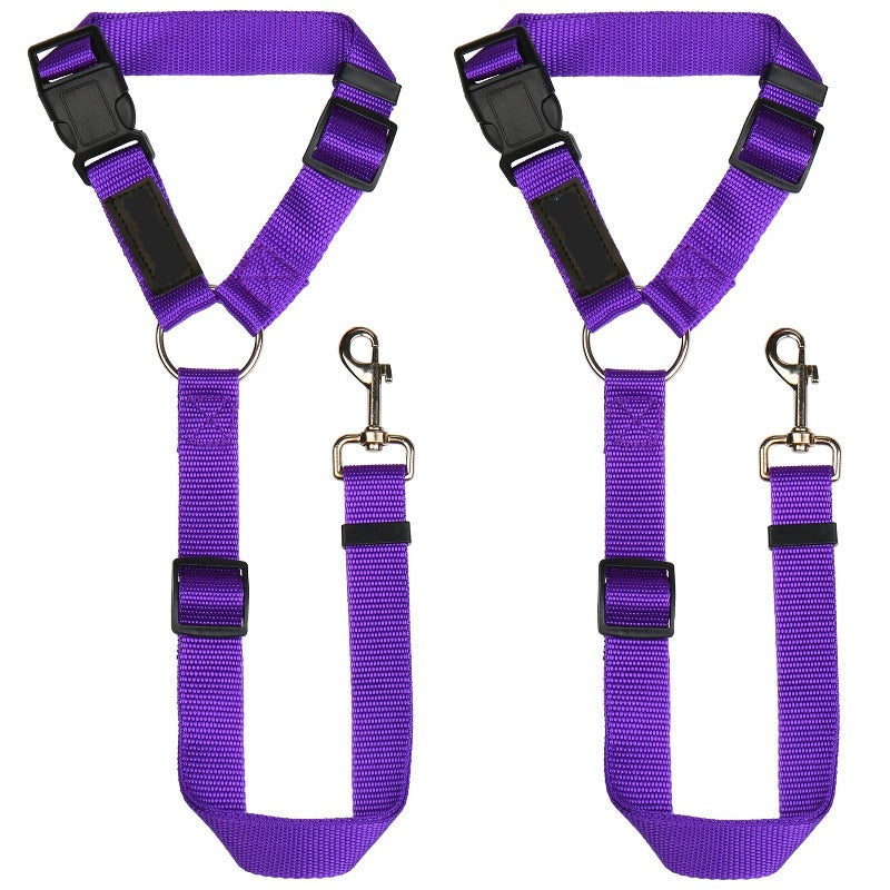 Adjustable Dog Car Seat Belt Restraint – 2 Pack Headrest Safety Leash for Pets 0