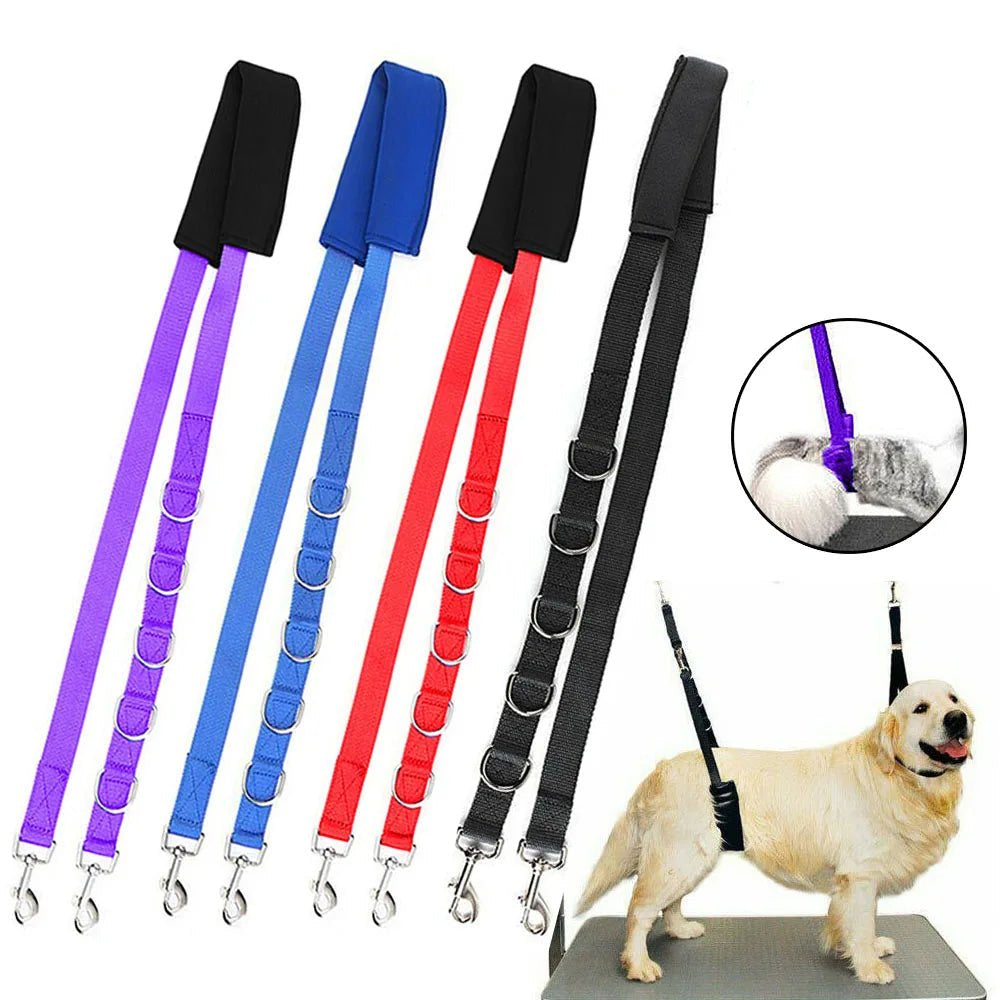 Adjustable Dog Grooming Traction Strap with Belly Support – Durable Polyester Pet Grooming Kit in Multiple Colors 2