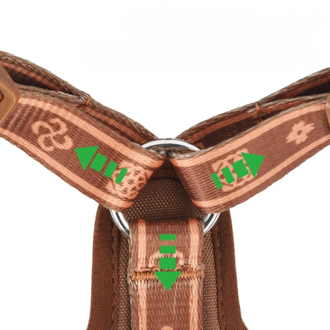 Adjustable Dog Harness for Small to Medium Dogs – Stylish Nylon Design with Reflective Accents and Breathable Mesh Lining 4