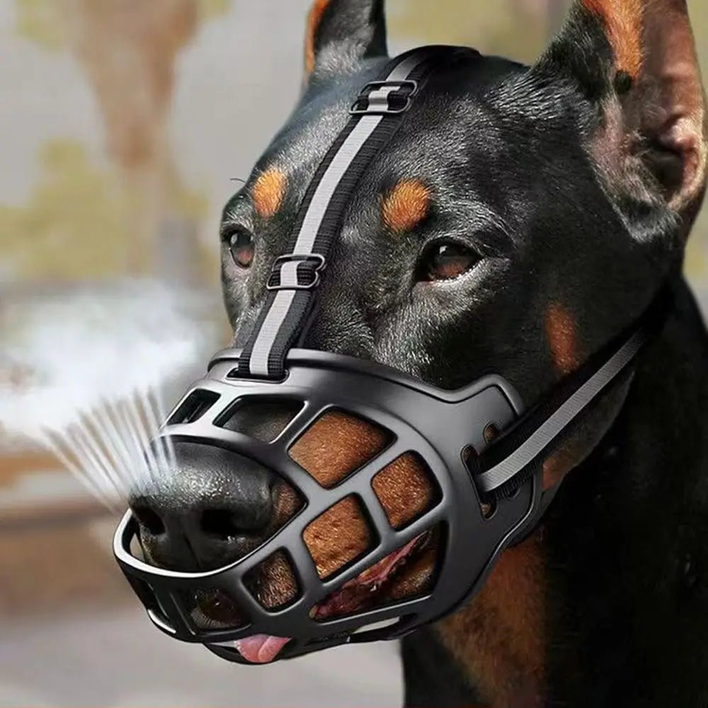 Adjustable Dog Muzzle with Reflective Strip – Breathable and Comfortable Design 1