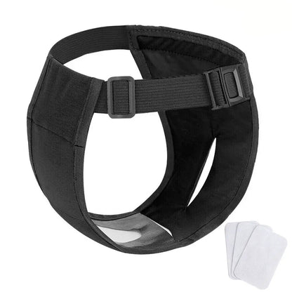 Adjustable Dog Period Pants with 3 Reusable Diaper Inserts for Female Dogs – Breathable Cotton, Tail Hole, Multiple Sizes 0