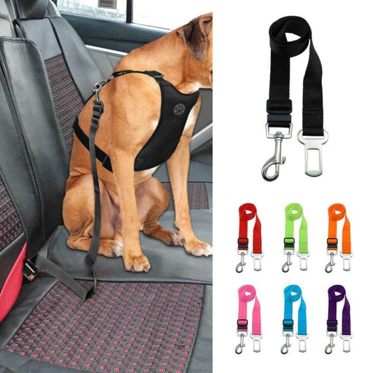 Adjustable Dog Seat Belt Harness with Swivel Snap Closure for Safe and Comfortable Travel – Durable Nylon, Fits Most Car Models 0