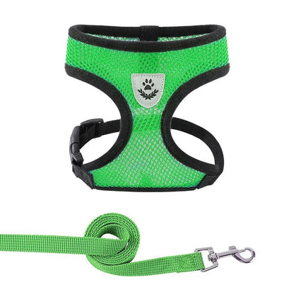 Adjustable Dog and Cat Harness with Leash – Breathable Mesh, Reflective Accents, Custom Fit for Comfort and Safety 0