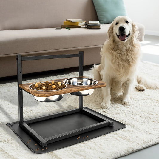 Adjustable Elevated Dog Bowls Feeder – Ergonomic Design with Stainless Steel Bowls for Optimal Digestion and Posture 0