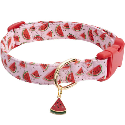 Adjustable Fruit-Themed Pet Collar with Metal Charm – Lightweight and Fun for Small Dogs and Cats 0