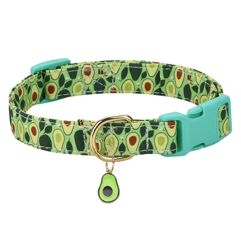 Adjustable Fruit-Themed Pet Collar with Metal Charm – Lightweight and Fun for Small Dogs and Cats 2