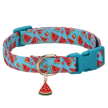 Adjustable Fruit-Themed Pet Collar with Metal Charm – Lightweight and Fun for Small Dogs and Cats 3