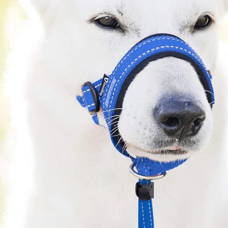 Adjustable Halti Style Dog Muzzle - Breathable, Comfortable Fit with Reflective Strips for Training and Control 6