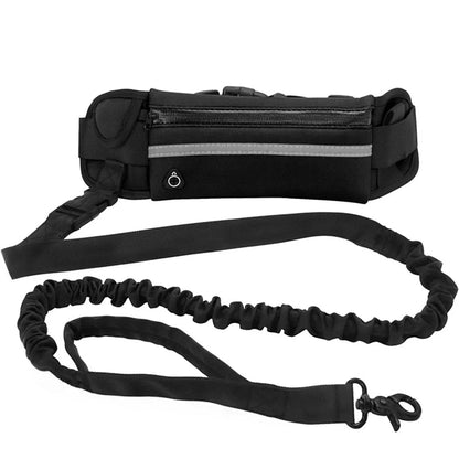 Adjustable Hands-Free Dog Leash with Hip Bag – Comfortable for Running and Walking, Reflective Safety Features 3