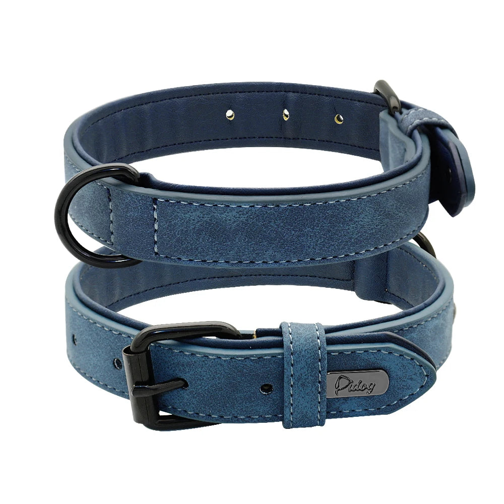 Adjustable Leather Dog Collar for Large Breeds – Soft Padded Interior, Durable Design, Metal Buckle, Multiple Colors Available 11