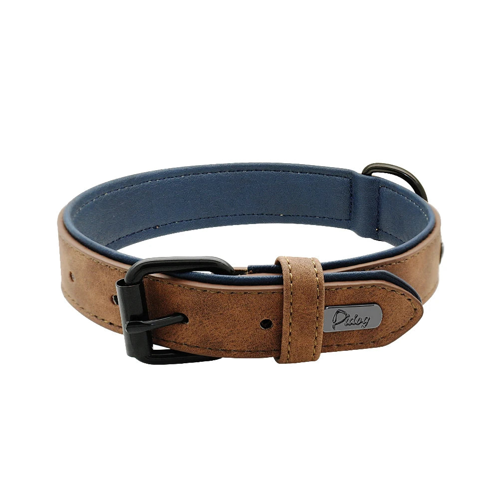 Adjustable Leather Dog Collar for Large Breeds – Soft Padded Interior, Durable Design, Metal Buckle, Multiple Colors Available 5