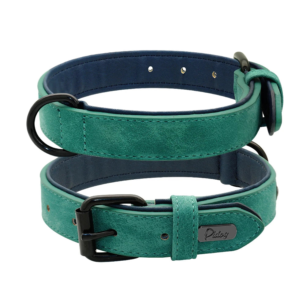 Adjustable Leather Dog Collar for Large Breeds – Soft Padded Interior, Durable Design, Metal Buckle, Multiple Colors Available 9
