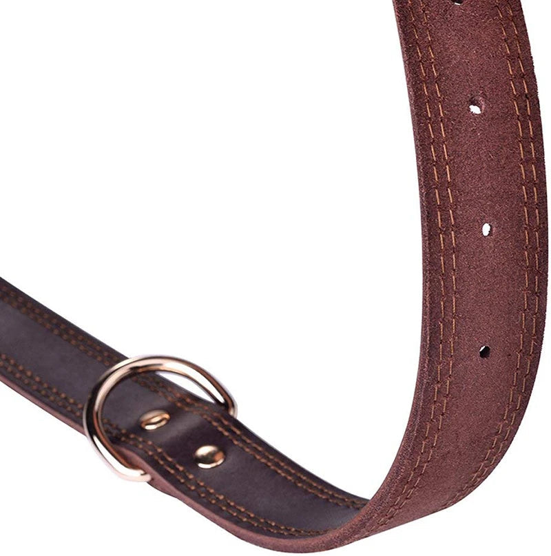 Adjustable Leather Dog Collar for Medium and Large Dogs – Strong and Comfortable in Brown and Black 6