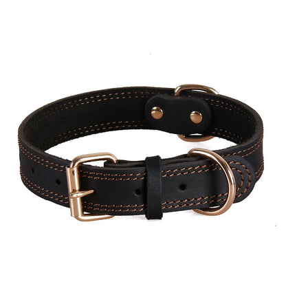 Adjustable Leather Dog Collar for Medium and Large Dogs – Strong and Comfortable in Brown and Black 7