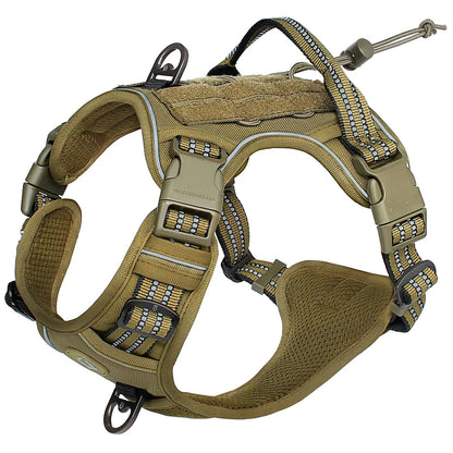 Adjustable No Pull Tactical Dog Harness with Handle and MOLLE System – Breathable Fit for Medium and Large Dogs 0