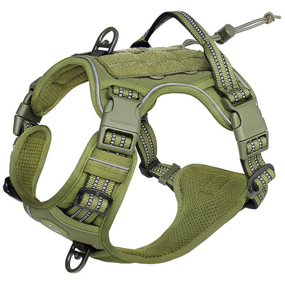 Adjustable No Pull Tactical Dog Harness with Handle and MOLLE System – Breathable Fit for Medium and Large Dogs 7