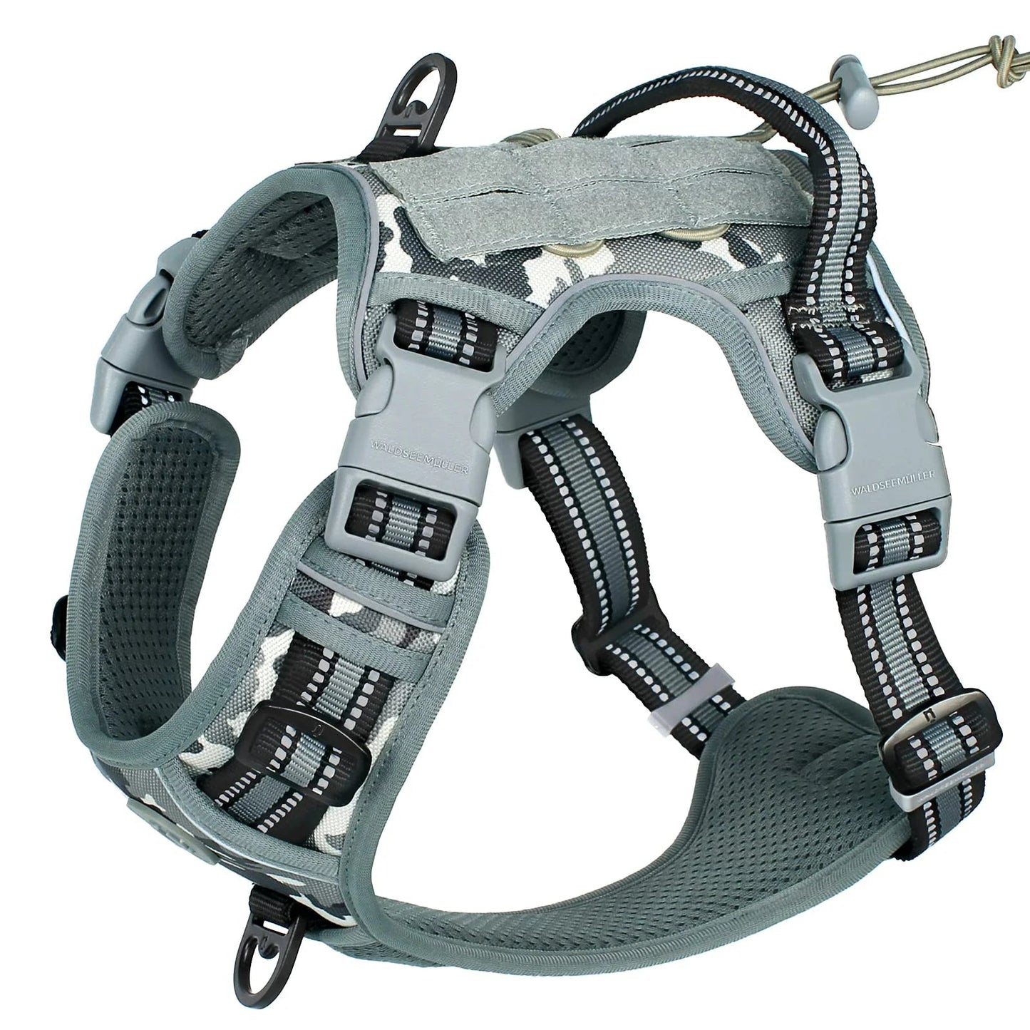 Adjustable No Pull Tactical Dog Harness with Handle and MOLLE System – Breathable Fit for Medium and Large Dogs 8