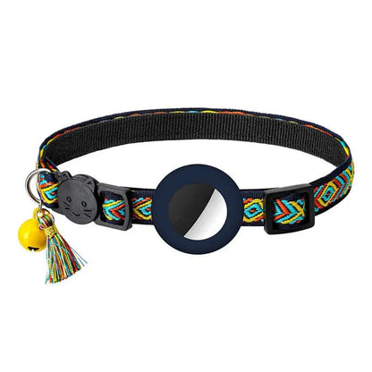 Adjustable Reflective Cat Collar with AirTag Holder - Durable Nylon Cat Tracker Collar for Kittens and Adult Cats 11