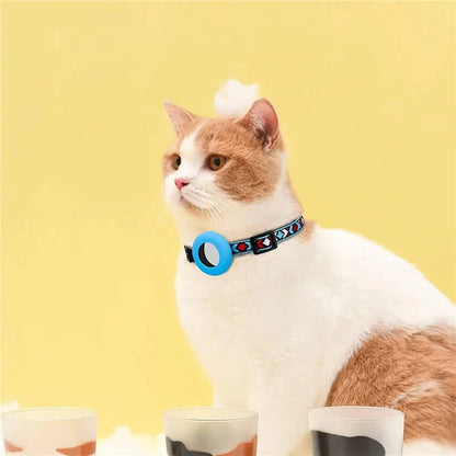 Adjustable Reflective Cat Collar with AirTag Holder - Durable Nylon Cat Tracker Collar for Kittens and Adult Cats 3