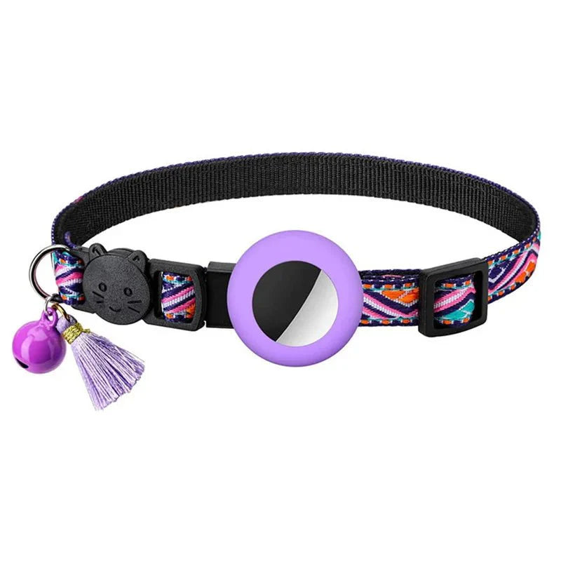 Adjustable Reflective Cat Collar with AirTag Holder - Durable Nylon Cat Tracker Collar for Kittens and Adult Cats 9